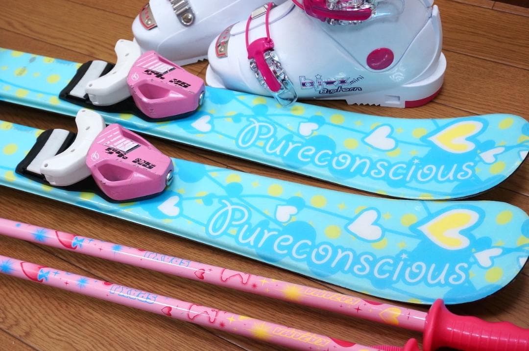 メンテ済 90cm 靴19cm PURE CONSCIOUS スキーセット