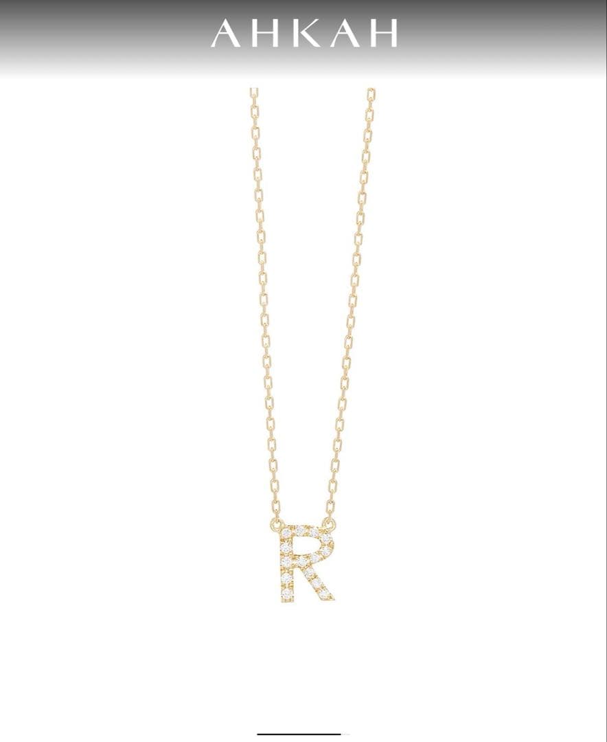 試着のみ　アーカー　イニシャルネックレスR