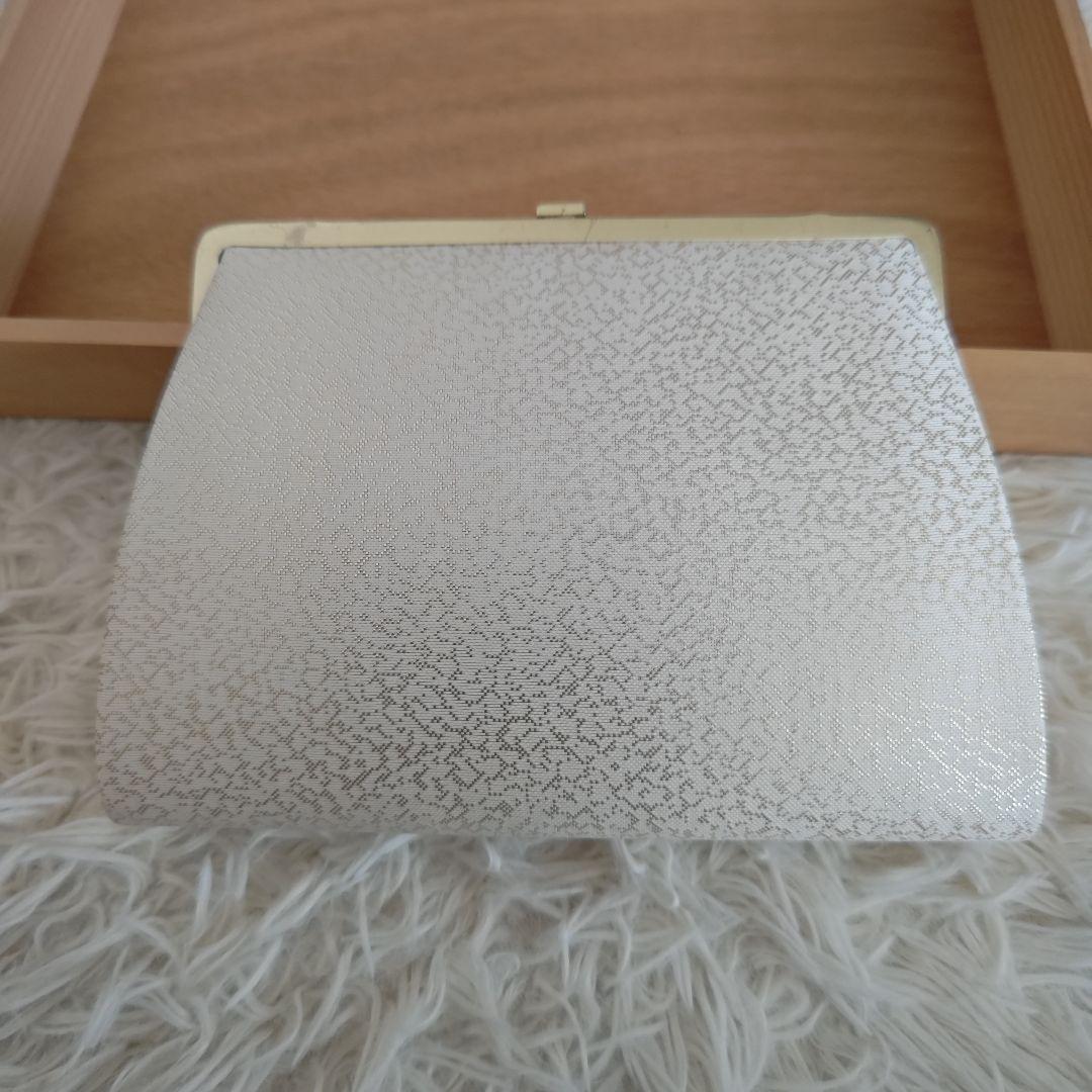 美品✨　花柄 和装用バッグと草履 セット　ホワイト×ゴールド