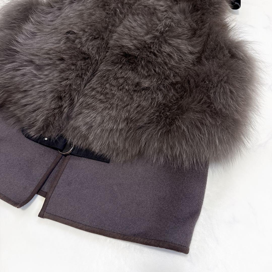 22年 sov. ソブ ブルーフォックスファーベスト 36 ジレ