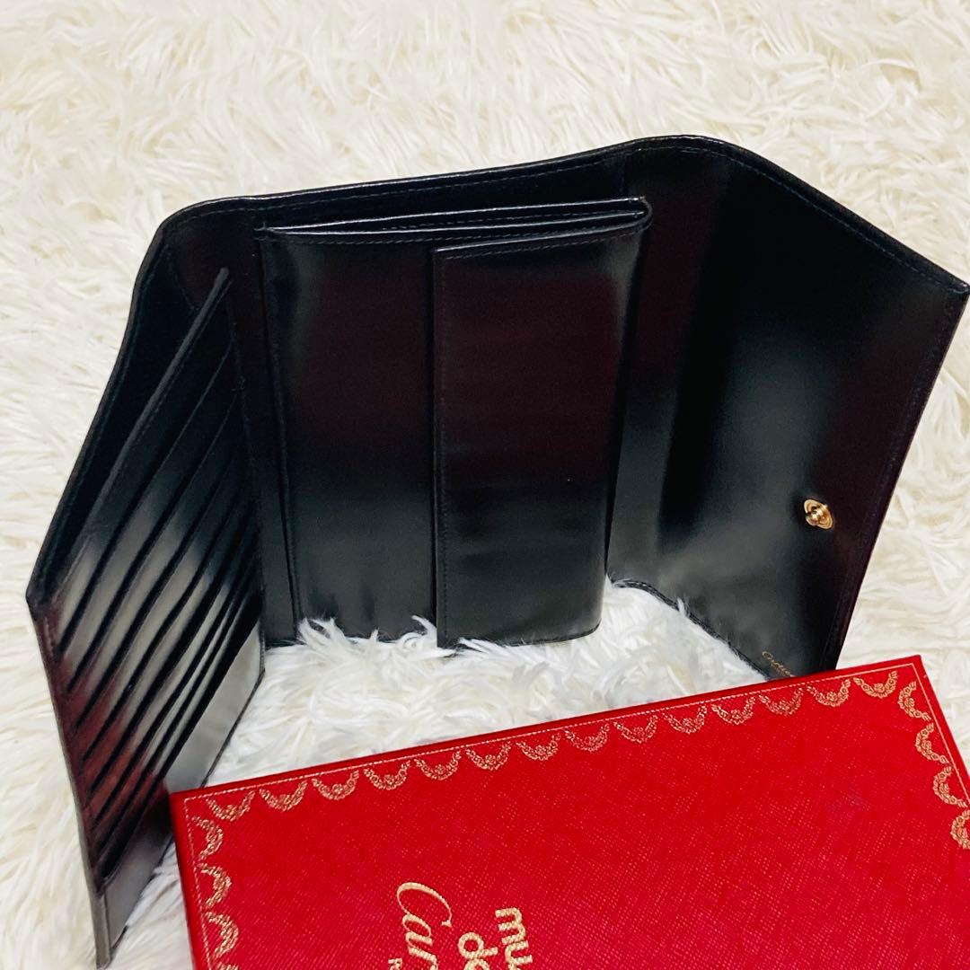 極美品✨ 箱✨ カルティエ パンテール 長財布 三つ折り 黒