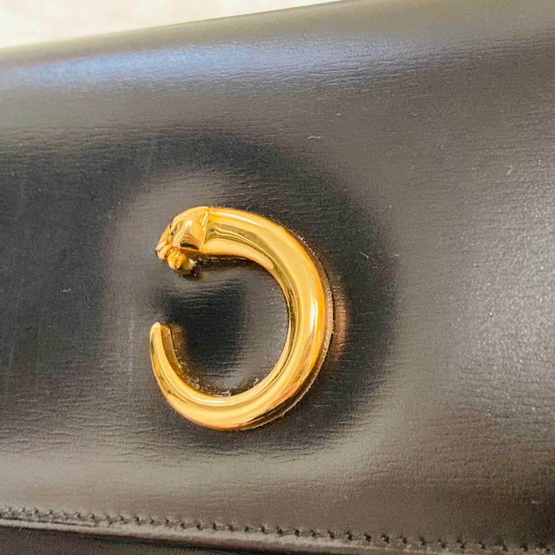 極美品✨ 箱✨ カルティエ パンテール 長財布 三つ折り 黒
