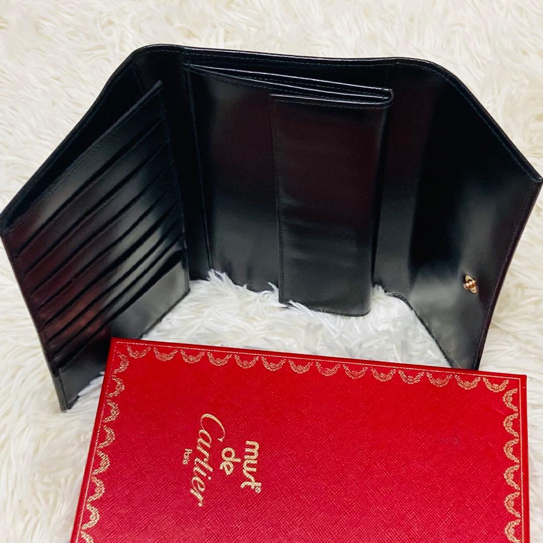 極美品✨ 箱✨ カルティエ パンテール 長財布 三つ折り 黒