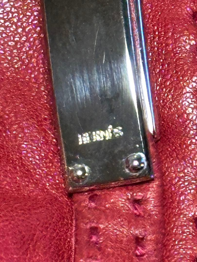 HERMES レザー手袋 レッド