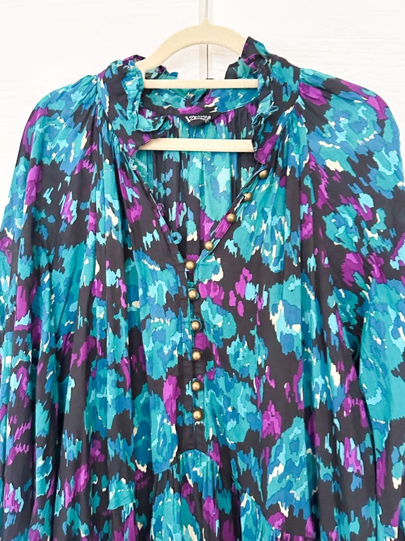 【Velnica】ヴェルニカ 現行品 大人気花柄ワンピース ターコイズ