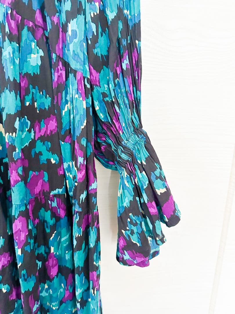 【Velnica】ヴェルニカ 現行品 大人気花柄ワンピース ターコイズ