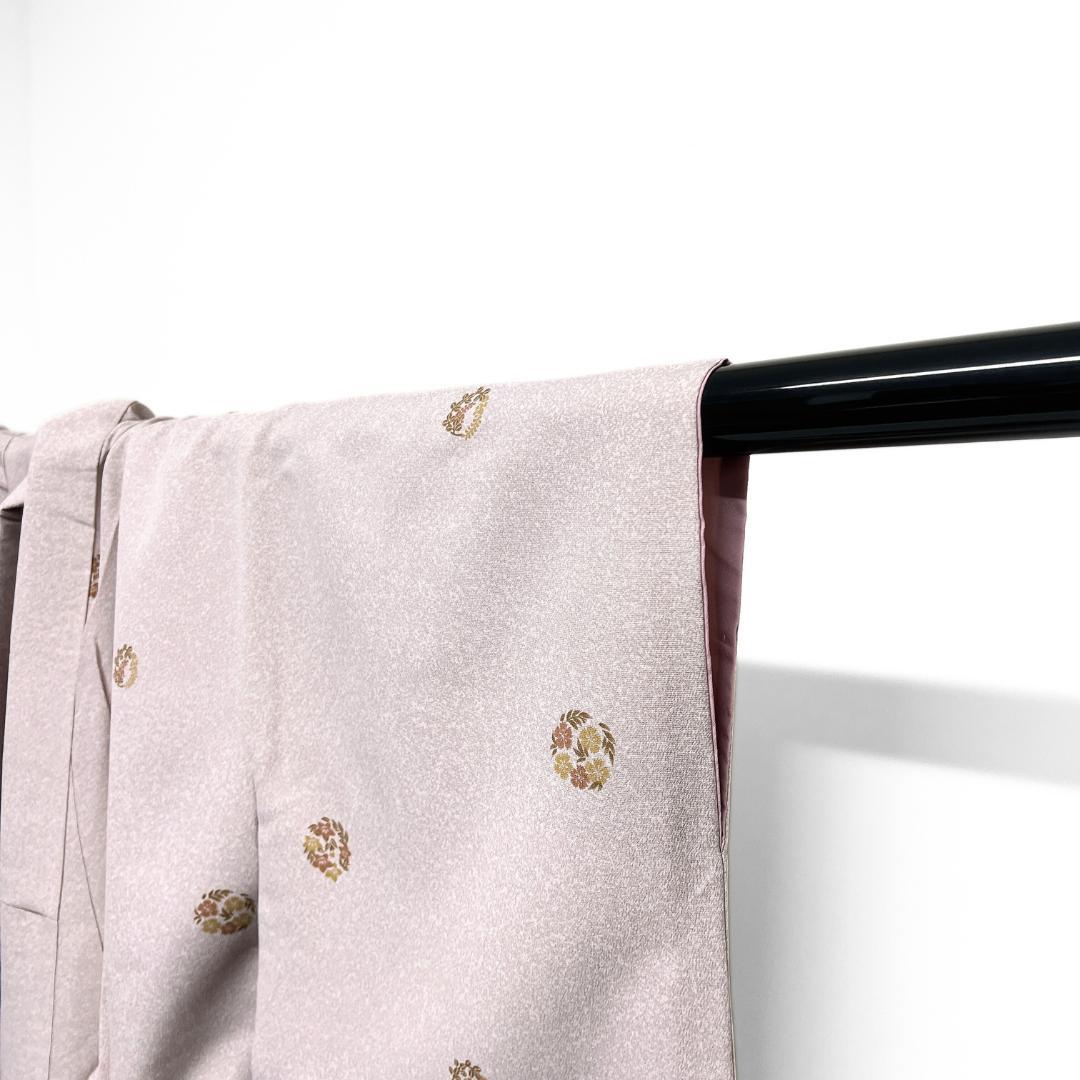 小紋　洗える着物　花紋　桔梗　撫子　藤　たたき染　着物　122b d ms