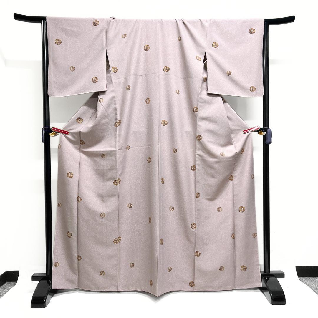 小紋　洗える着物　花紋　桔梗　撫子　藤　たたき染　着物　122b d ms