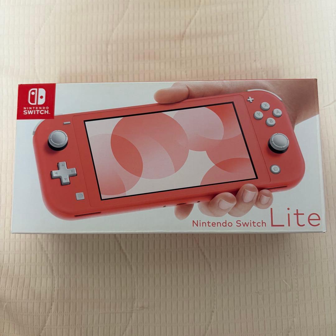 任天堂Switch right スイッチライト　コーラルピンク箱付き