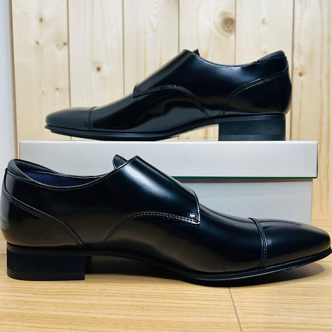 【新品】REGAL 37TR ダブルモンク スクラッチタフレザー 黒 25.5㎝