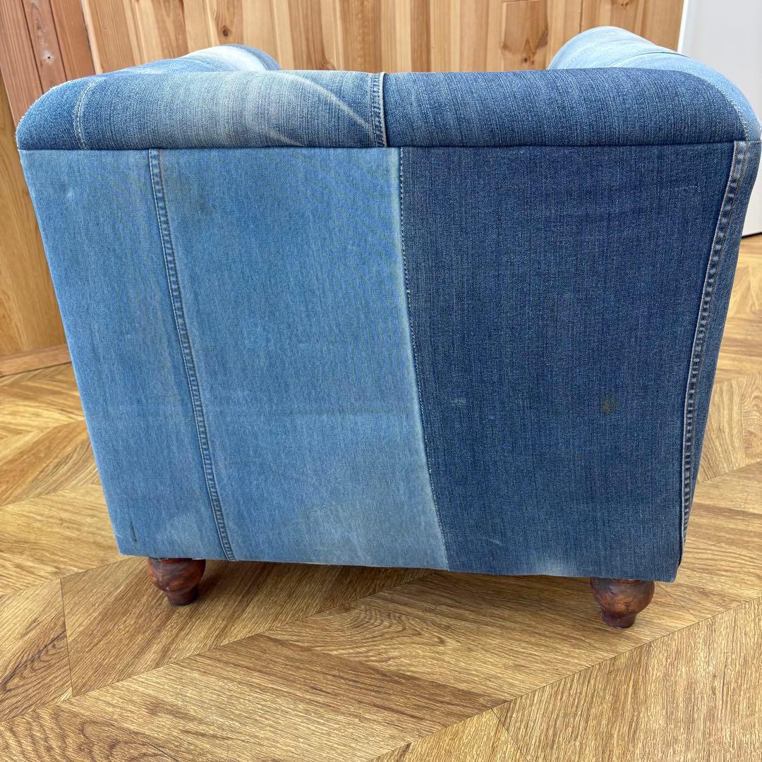 【今月まで‼️】デニム スタッズ　シングルソファ