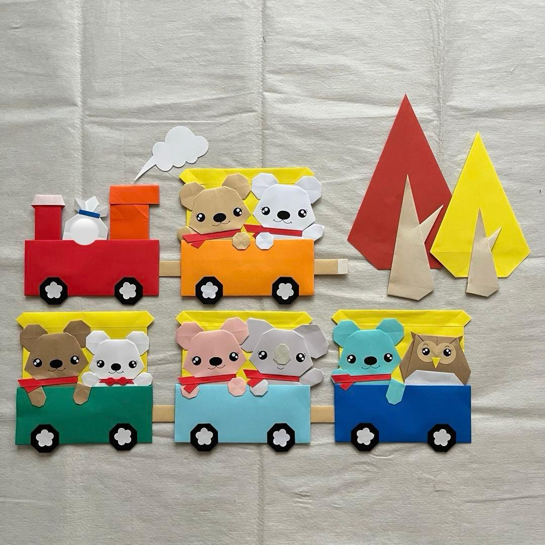 ハンドメイド 折り紙/くまちゃんファミリー