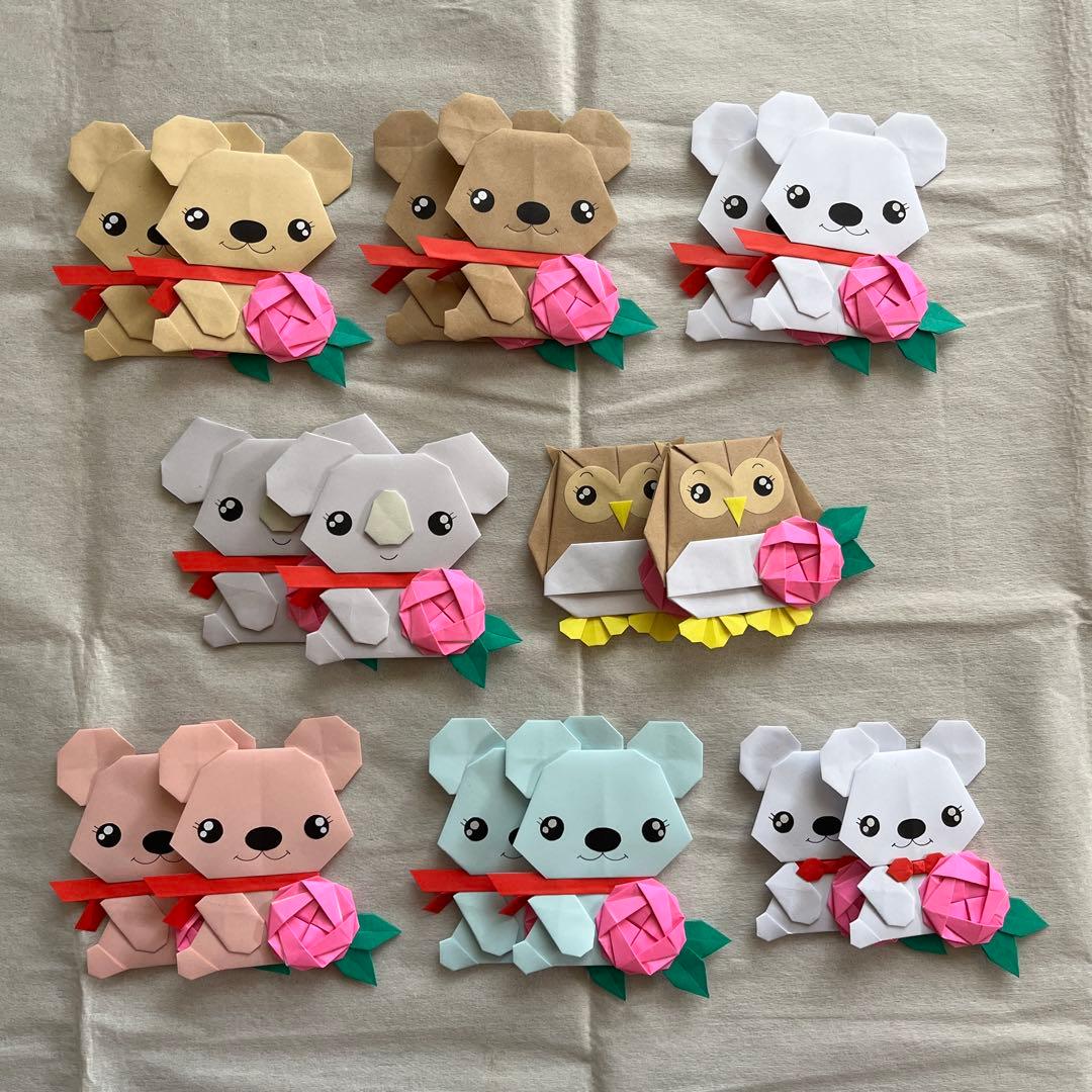 ハンドメイド 折り紙/くまちゃんファミリー