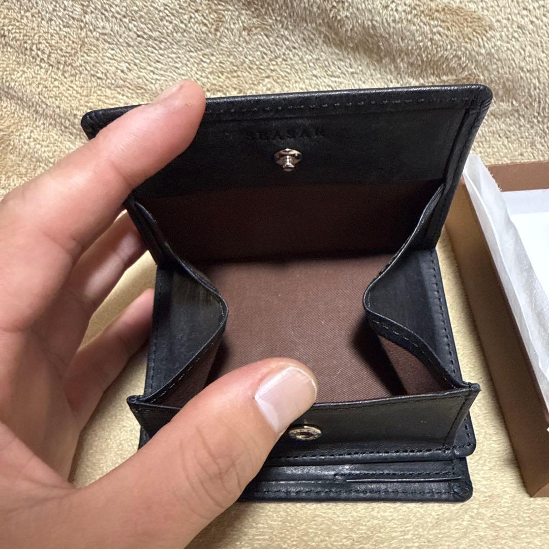 SEASARシーサー Integral 二つ折り財布 プエブロレザー ネロ