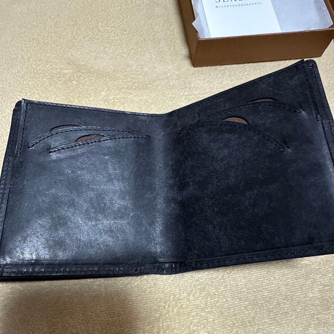 SEASARシーサー Integral 二つ折り財布 プエブロレザー ネロ