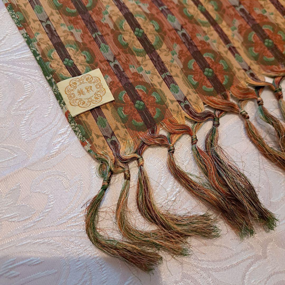 【龍村美術織】テーブルセンター花鳥梅花文錦6号桐箱入り 60×110cm