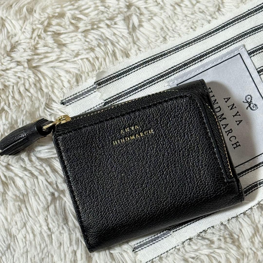 ⭐️新品未使用⭐️　アニヤハインドマーチ　アイズ　三つ折り財布　ブラック　レザー