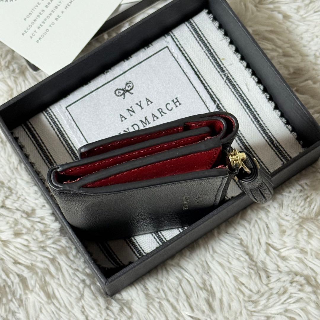 ⭐️新品未使用⭐️　アニヤハインドマーチ　アイズ　三つ折り財布　ブラック　レザー