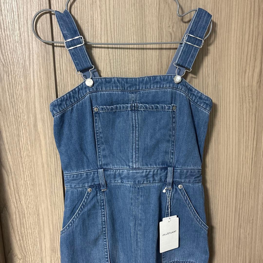 新品タグ付！ジルスチュアート デニム サロペット ジャンパースカート ジャンスカ