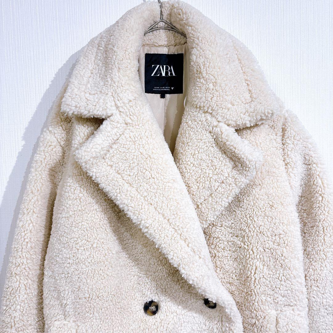 【美品◇完売品】ZARA ザラ　エクストラロング フェイクボア　テディベアコート