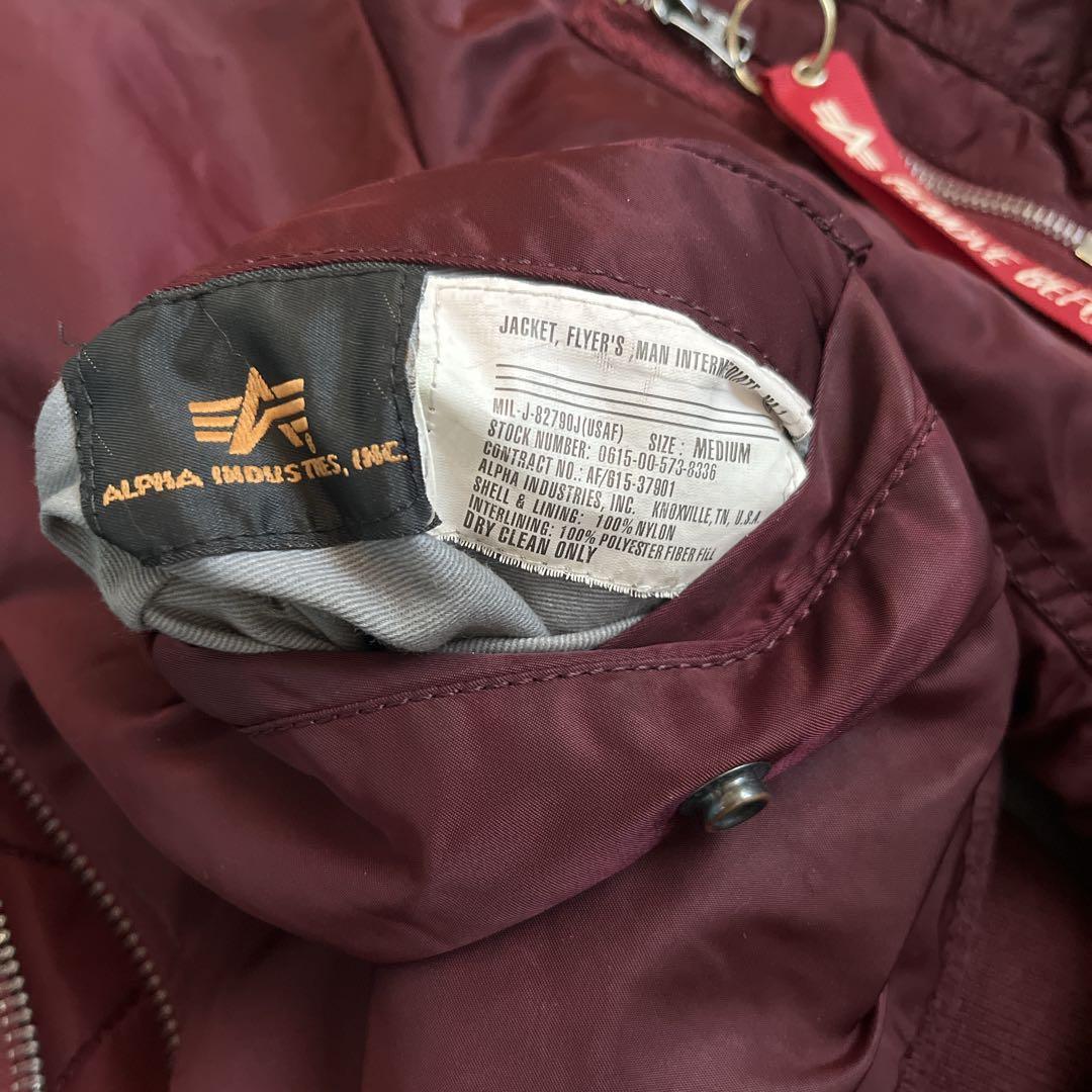 アルファインダストリーズ MA-1 バーガンディ M 短丈　フライトジャケット