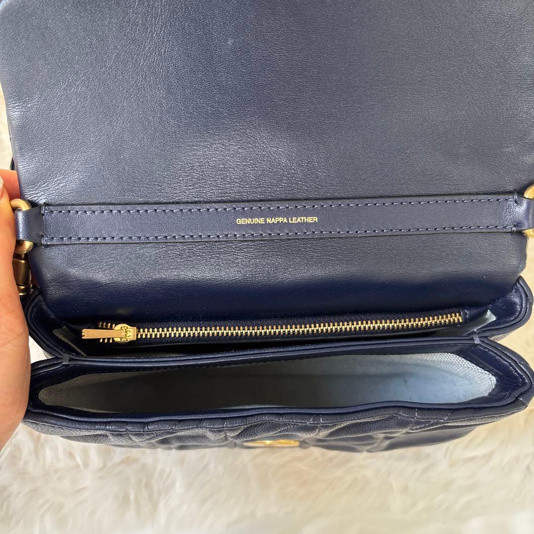 COACH タイムズ スクエア タビー ショルダー バッグキルティング ネイビー