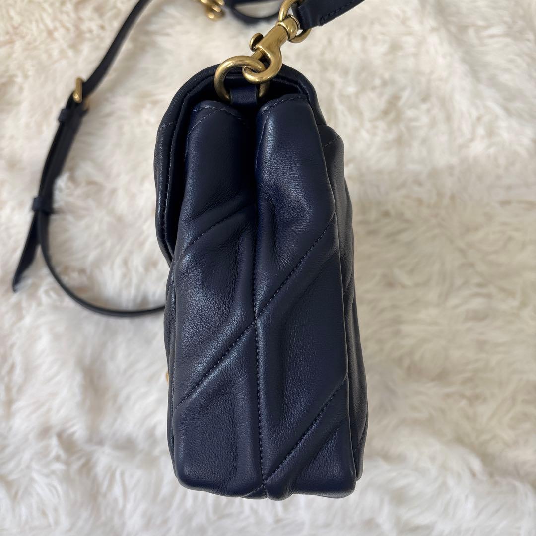 COACH タイムズ スクエア タビー ショルダー バッグキルティング ネイビー