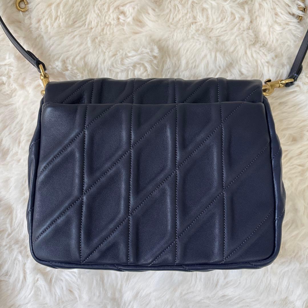 COACH タイムズ スクエア タビー ショルダー バッグキルティング ネイビー