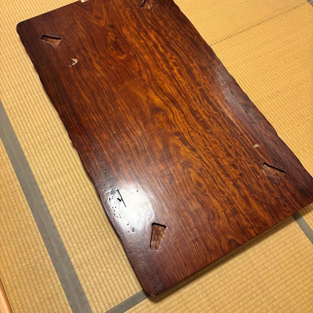 希少 無垢材 一枚板 杢目 高級座卓 ローテーブル 古家具