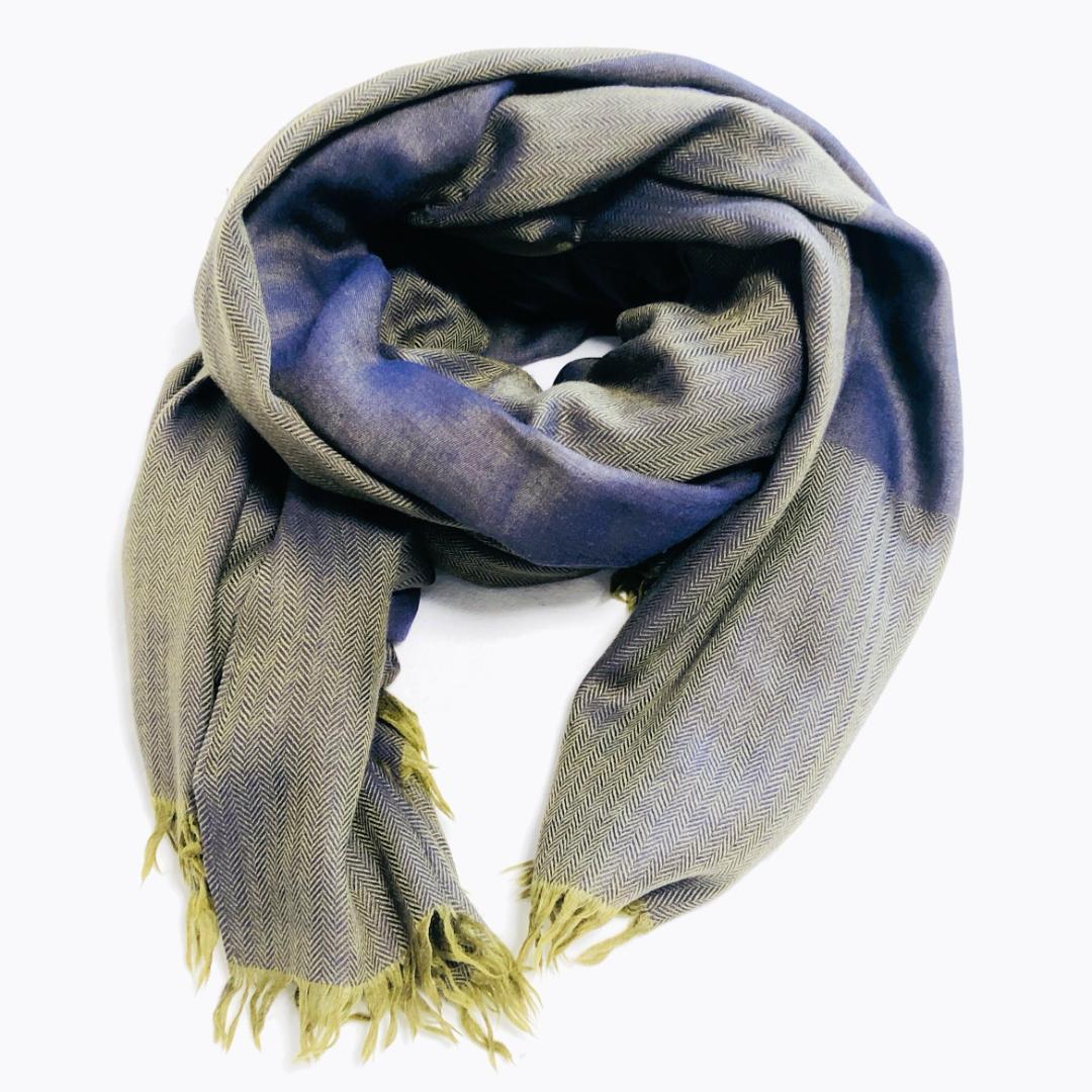 HERMES エルメス ストール ショール H柄 モスグリーン系 タグ切れ