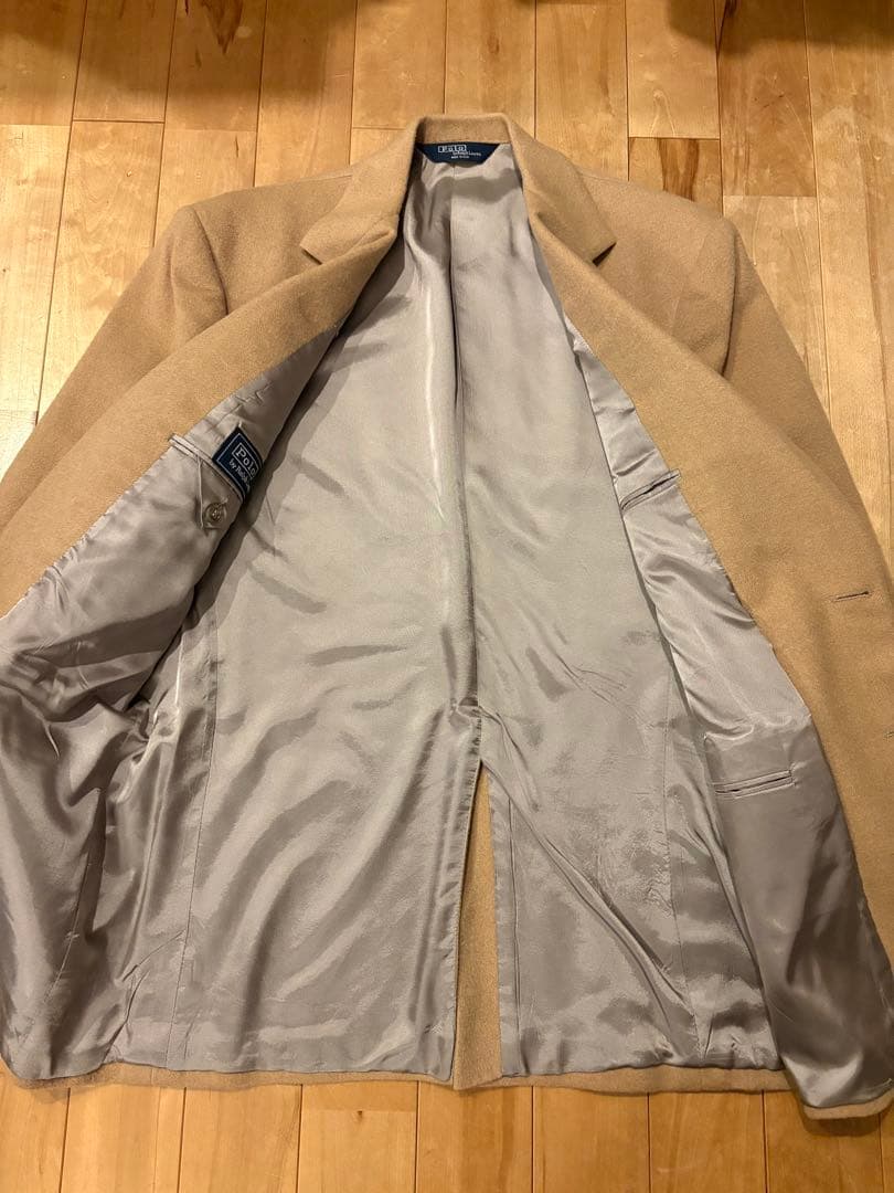 美品 Polo ポロラルフローレン41L キャメルヘア テーラードジャケット