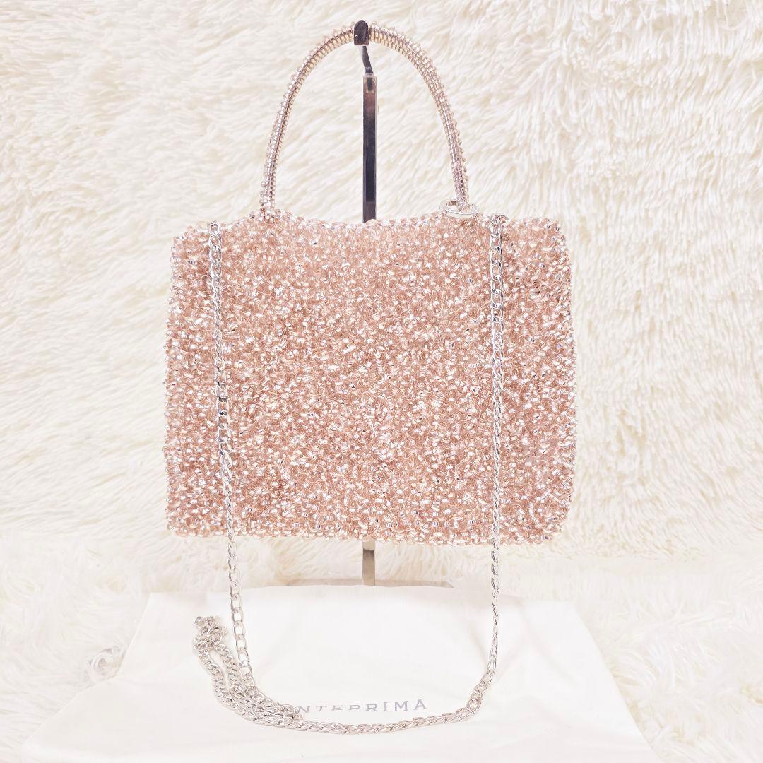 きつねちゃん様✨アンテプリマ ローズ シルバー ミディアム ショルダーバッグ