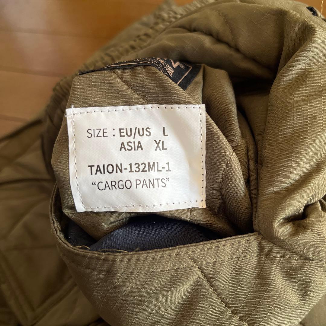 TAION　ミリタリー カーゴ ダウンパンツ オリーブ　XL