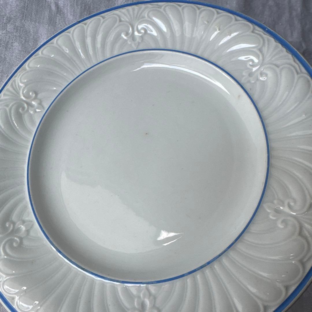 フランスアンティーク　クレイユモントロー　レリーフ皿　デザートプレート　平皿