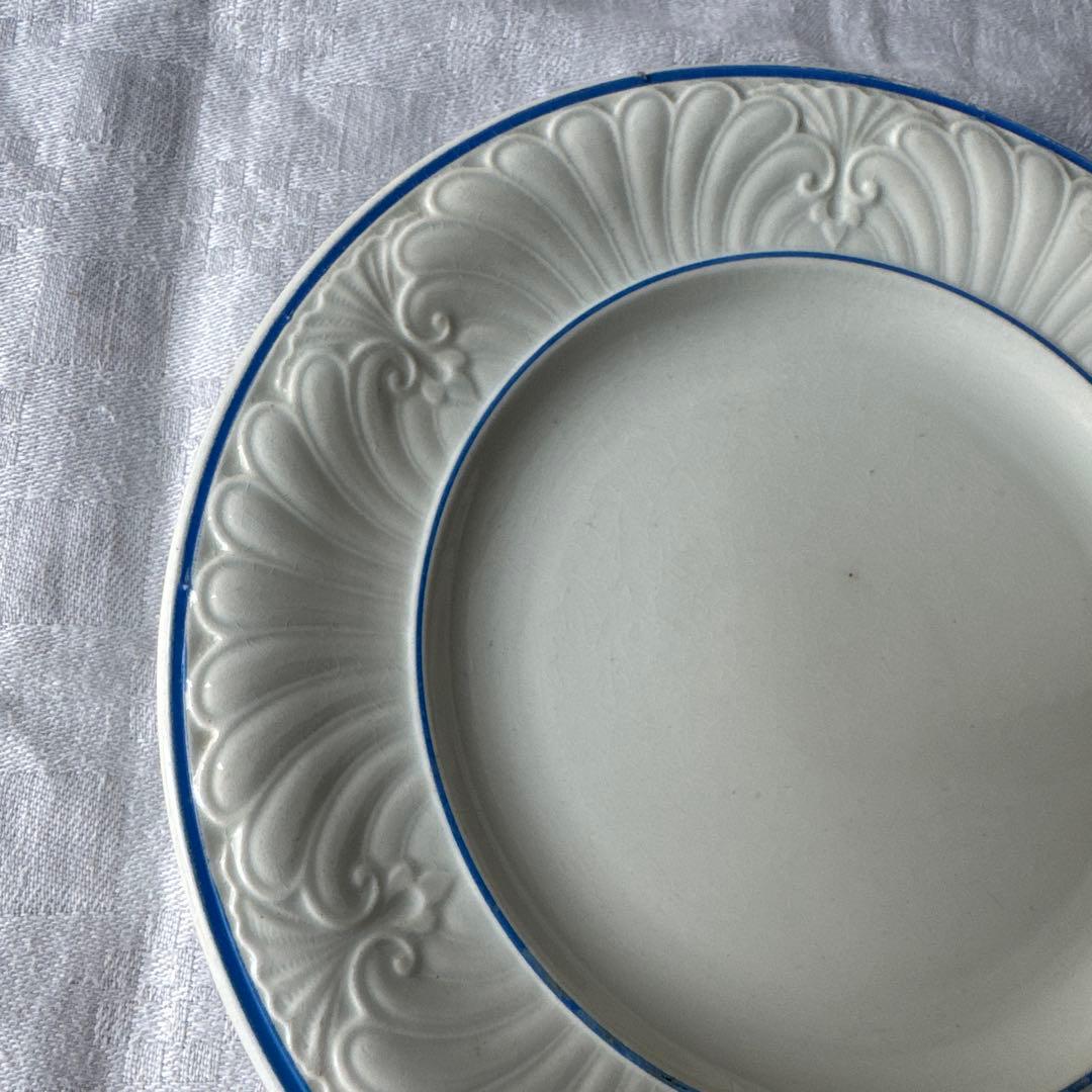 フランスアンティーク　クレイユモントロー　レリーフ皿　デザートプレート　平皿