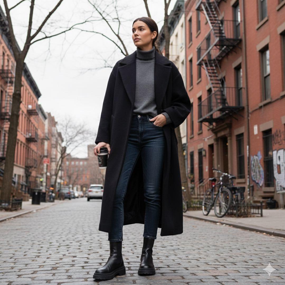 FAbRICA TESSUTI グリーンレーベル　ネイビー チェスターコー2XL