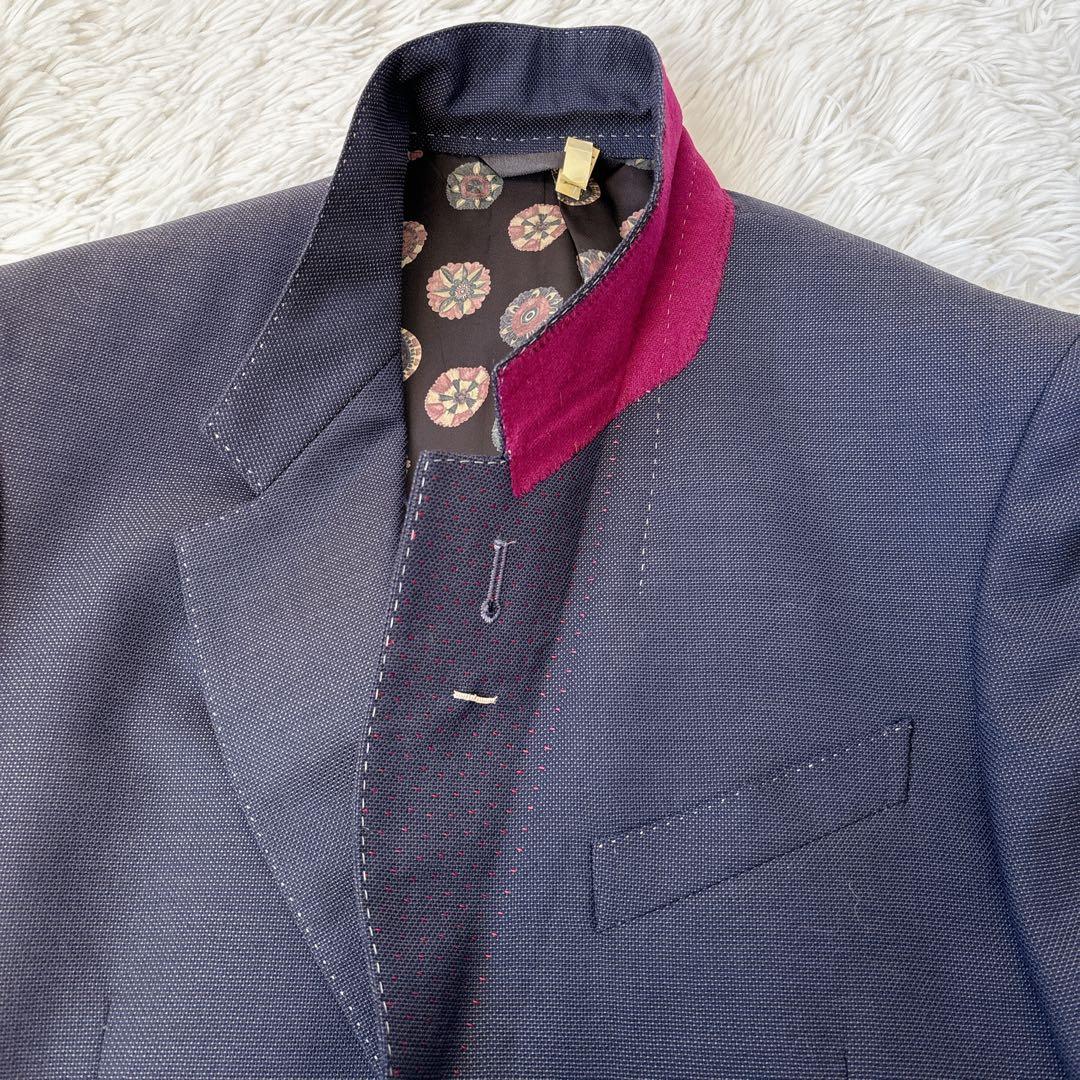 【極美品】ポールスミスコレクション　スリーピース　玉虫色　ネイビー　シルク混