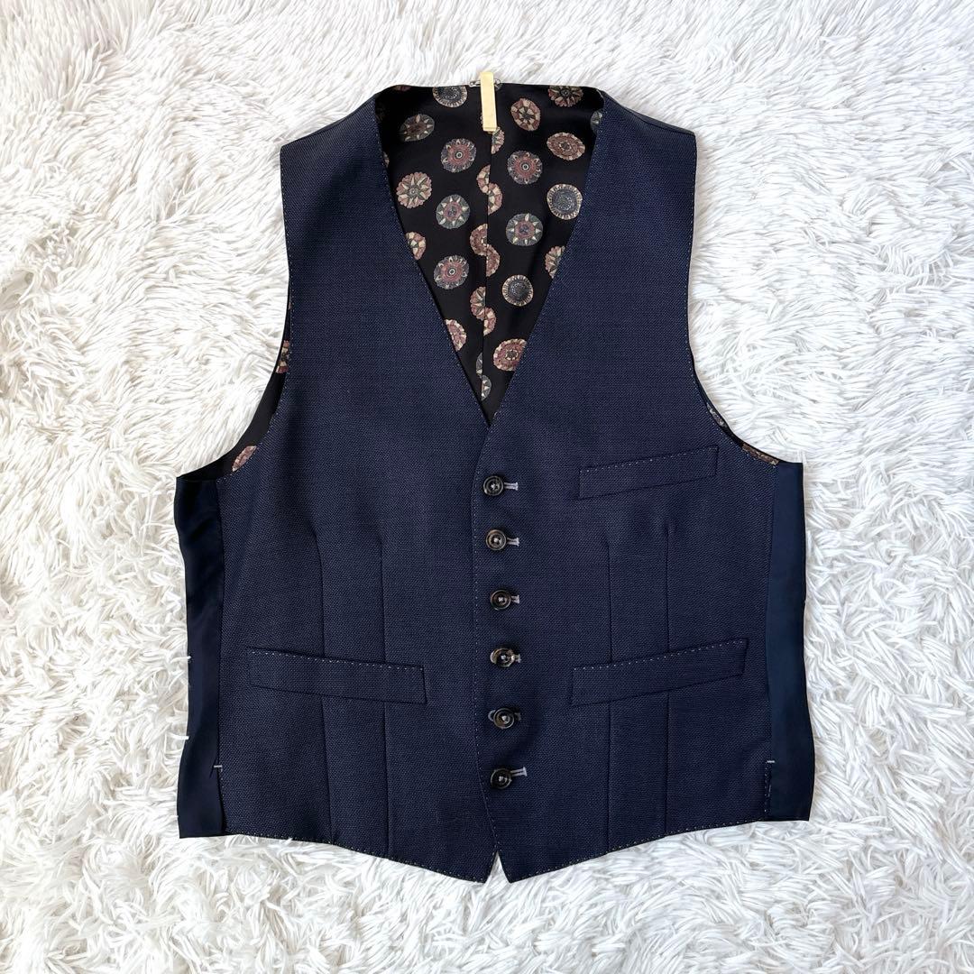 【極美品】ポールスミスコレクション　スリーピース　玉虫色　ネイビー　シルク混