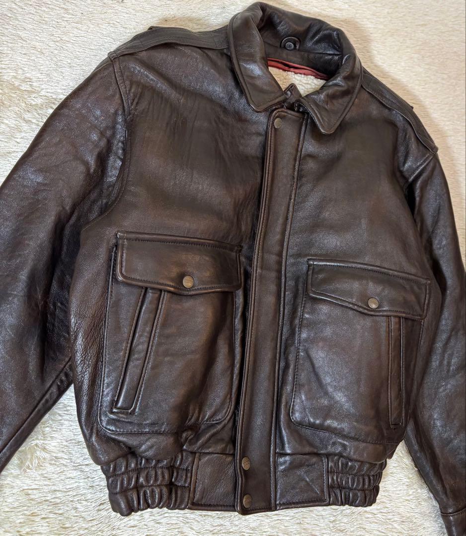 G-1 リアルレザー　羊革　ムートン　ボアライナー　フライトジャケット