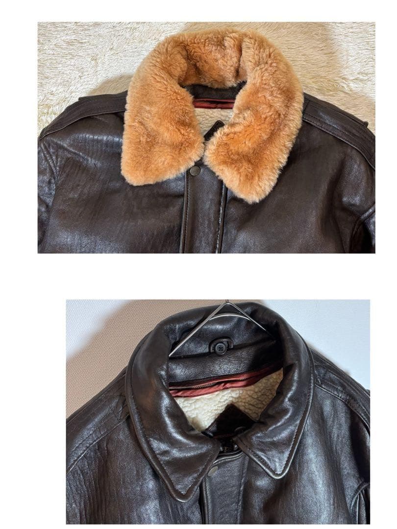 G-1 リアルレザー　羊革　ムートン　ボアライナー　フライトジャケット