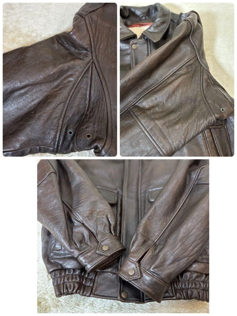 G-1 リアルレザー　羊革　ムートン　ボアライナー　フライトジャケット