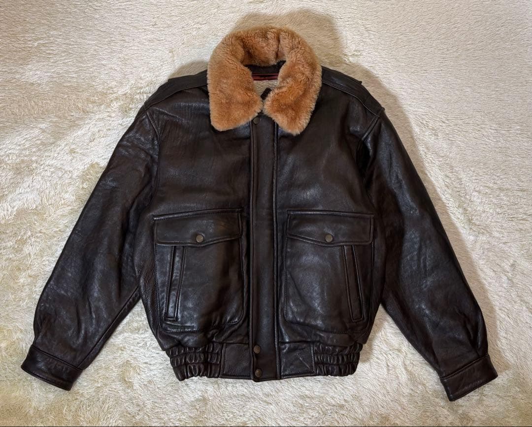 G-1 リアルレザー　羊革　ムートン　ボアライナー　フライトジャケット