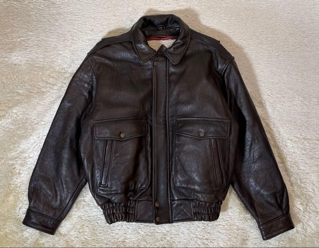 G-1 リアルレザー　羊革　ムートン　ボアライナー　フライトジャケット