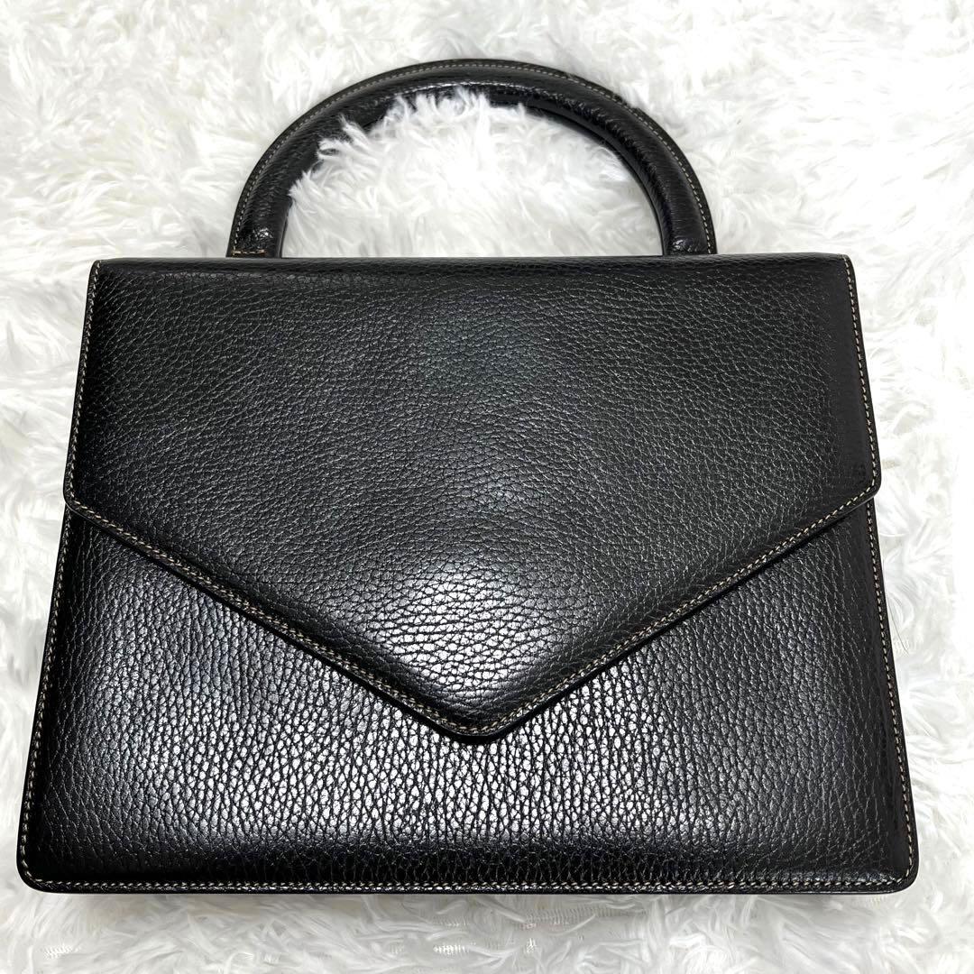 一度短時間使用のみ美品✨a.TESTONI フォーマル2wayバック　レザー　黒