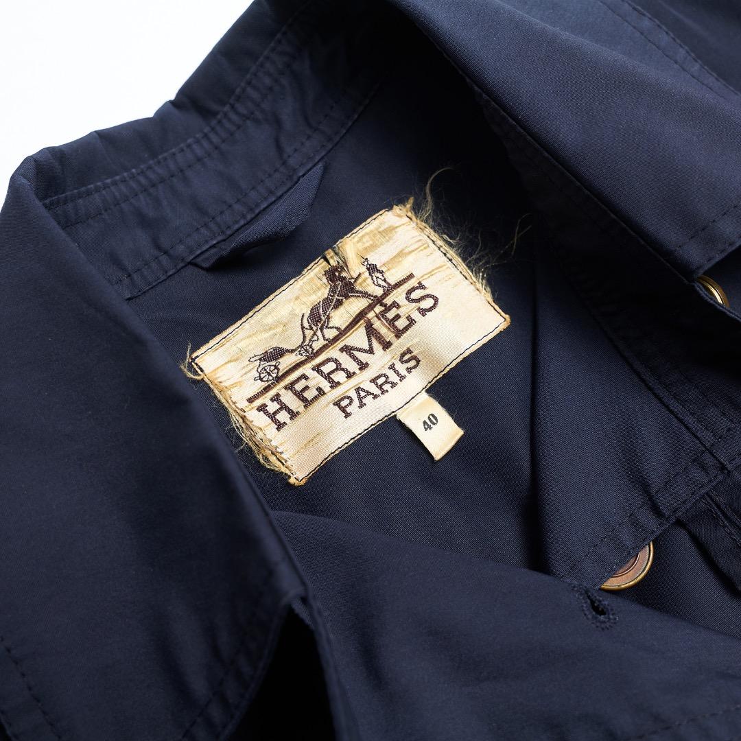 HERMES ネイビー トレンチコート ヴィンテージ size:40