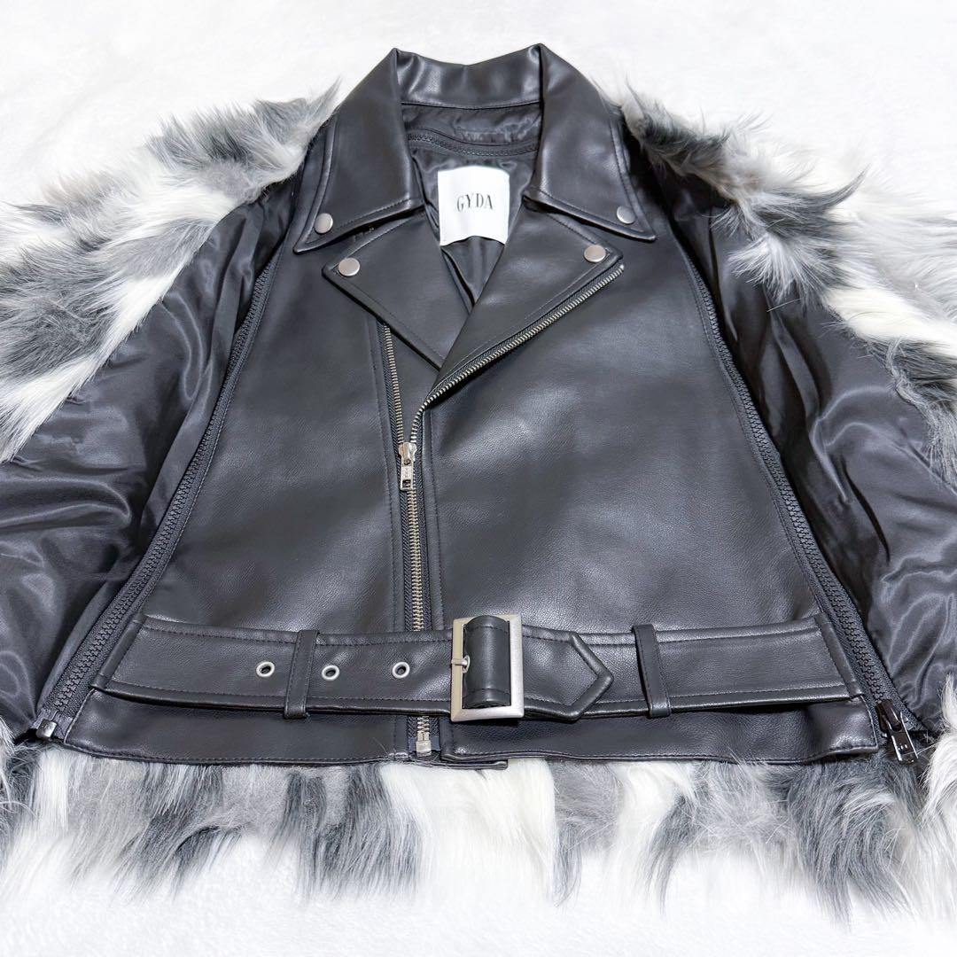 GYDA ジェイダ レイヤードエコファーライダースジャケット