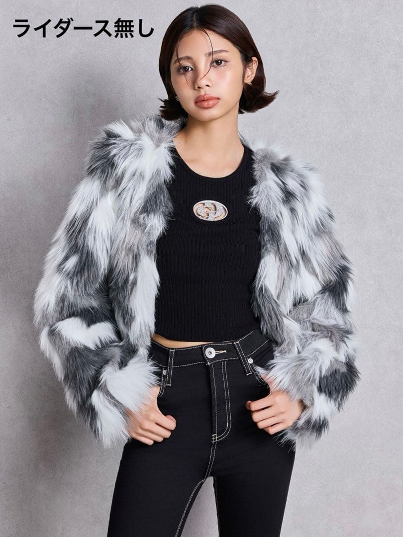 GYDA ジェイダ レイヤードエコファーライダースジャケット