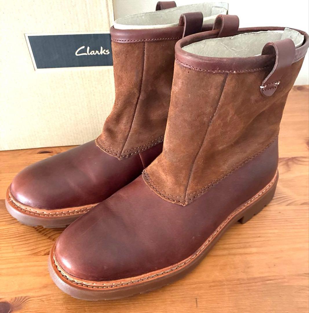 【極美品】クラークス Trace Top マホガニーレザー 本革 ブーツ26.5