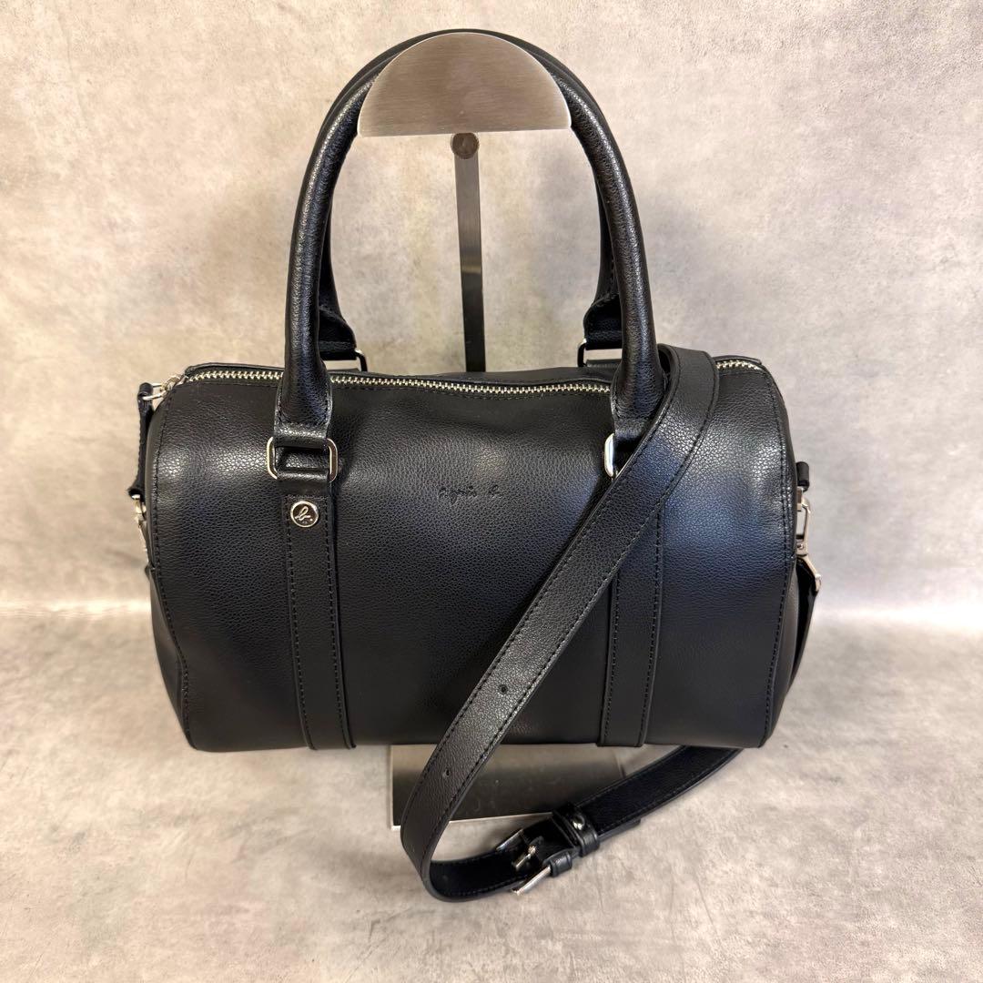 アニエスベー ショルダーバッグ 2way 斜め掛け　ミニボストン　レザー