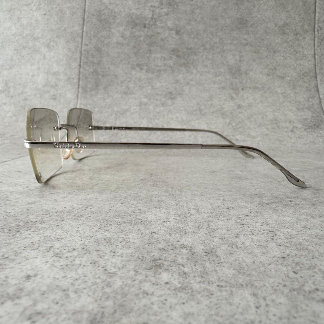 クリスチャンディオール　サングラス　リムレス　ロゴ　シルバー金具　ケース